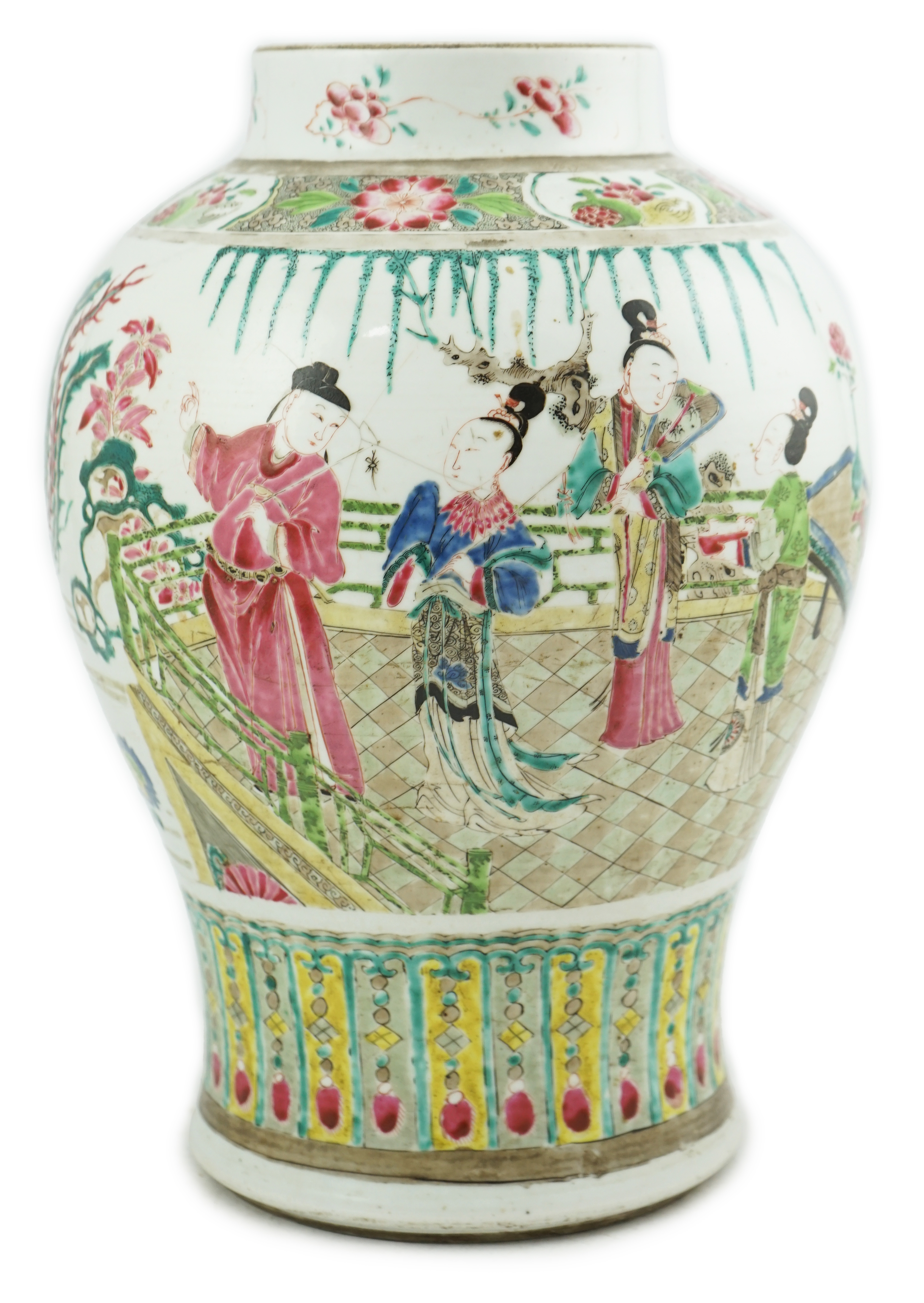 A Chinese famille rose baluster vase, Yongzheng period (1723-35)